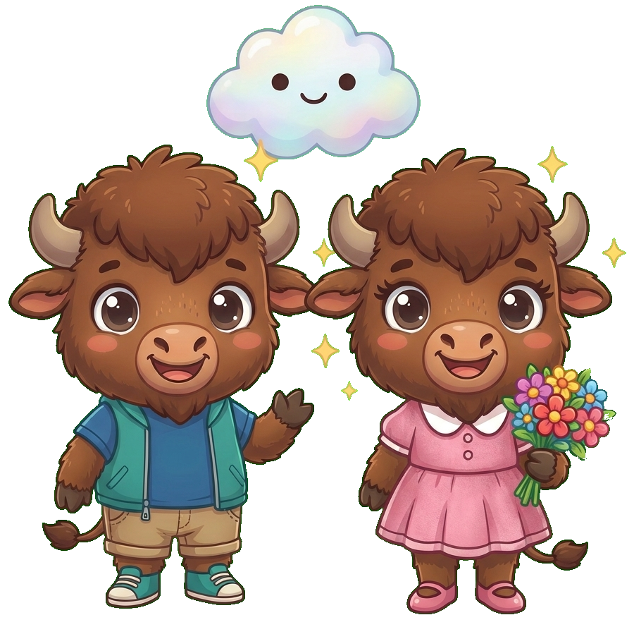 Biso, Bisa y Nubi - Mascotas BigBisonsGO